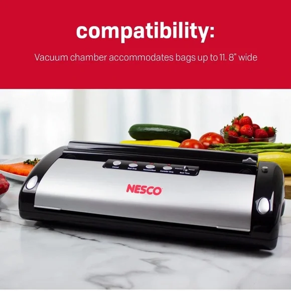 NESCO VS-02 Vacuum Sealer Machine /Food Starter Kit with Automatic Shut-Off - Picture 2 of 10